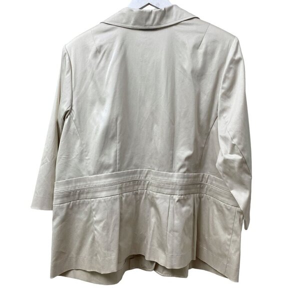 LANE BRYANT Blazer Plus Size 22/24W Khaki Tan Cotton Blend 3/4 Sleeve Jacket NWT - Picture 2 of 6